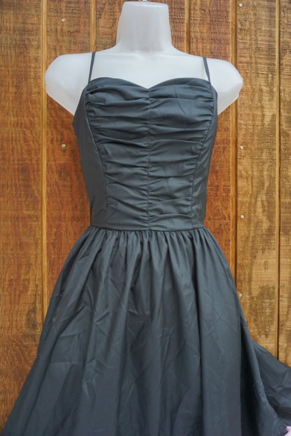 Dress Vintage 80s black and Pink Party PROM Dress… - image 4