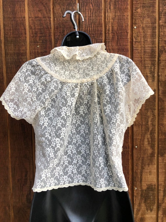 Lace Bolero Layering Top Jacket sheer floral cove… - image 7