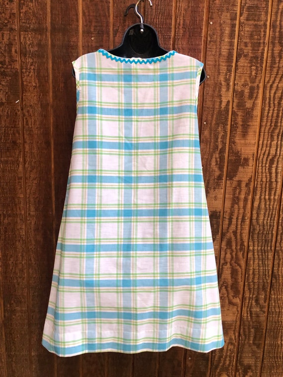 Vintage plaid short mod dress with front 3/4 zipp… - image 7