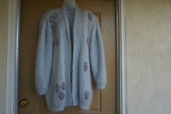 vintage gray wool mohair jacket coat estimated si… - image 1