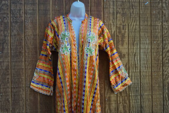 Long striped embroidered ethnic jacket - image 3