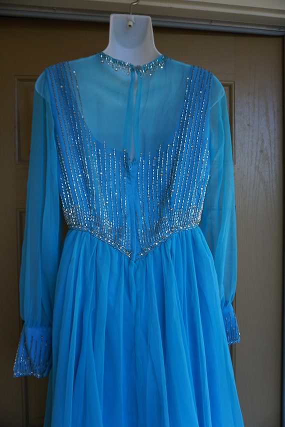 Vintage sheer overlay 1970s sheer dress medium 70s 8… Gem