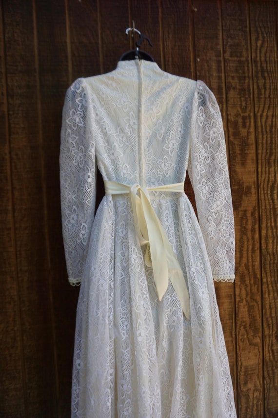 Gunne sax style white lace dress gown prairie dre… - image 7