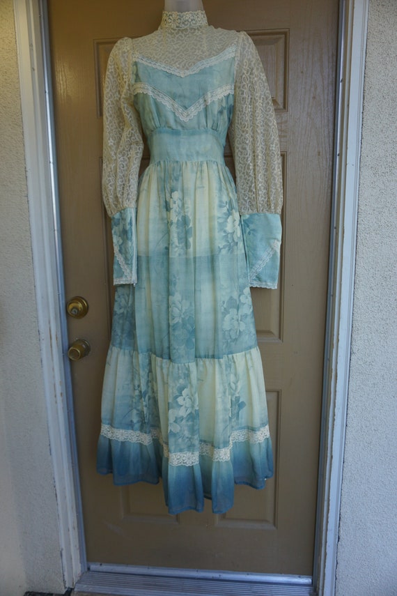 Gunne sax size 13 large ombre prairie lace maxi d… - image 5