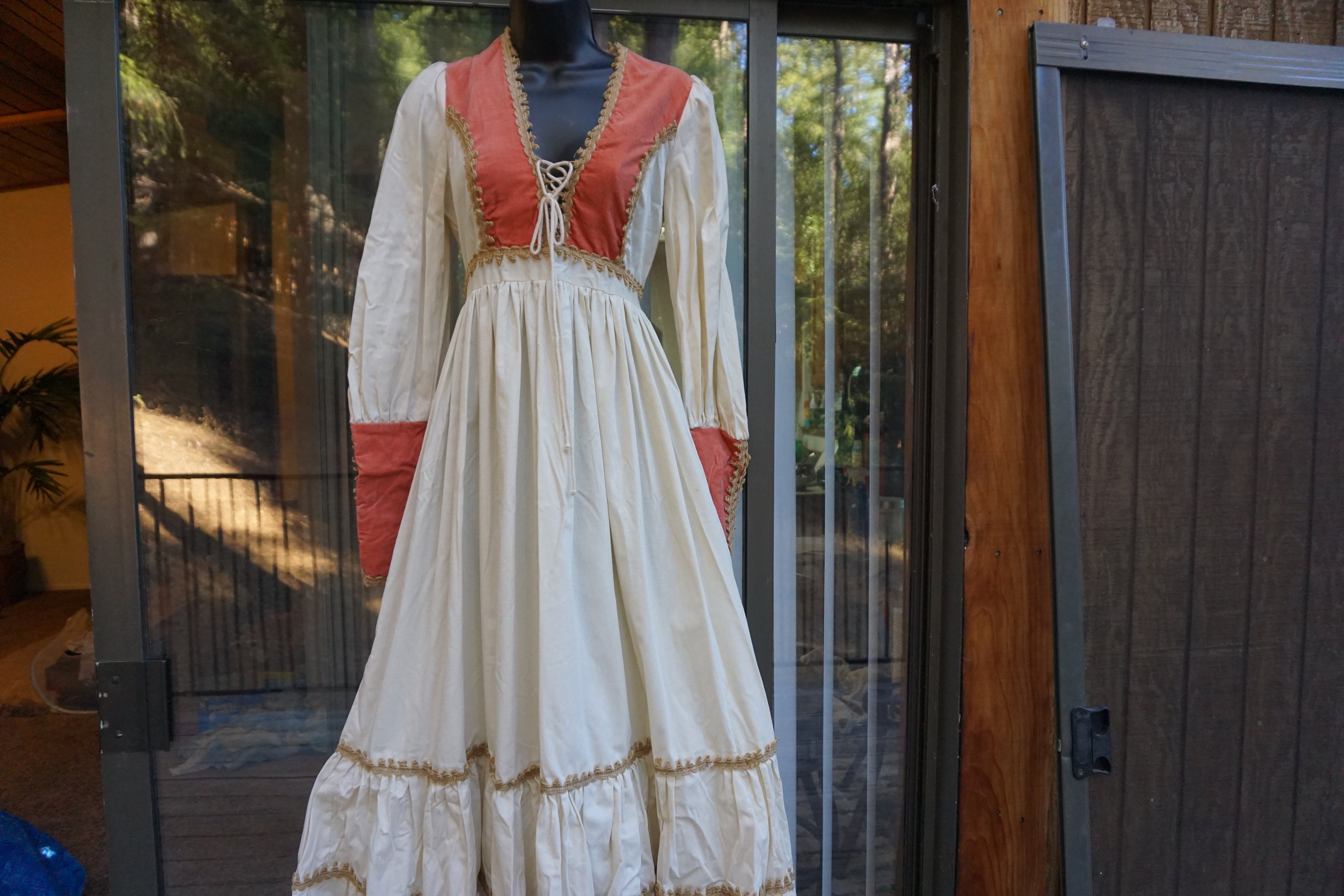 Gunne Sax Size 11 Velvet Lace up Bodice Prairie Dress Corset Laces