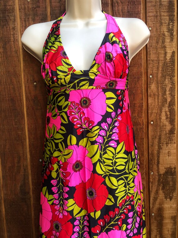 Vintage JC Penneys Swim Maxi Dress floral size la… - image 4