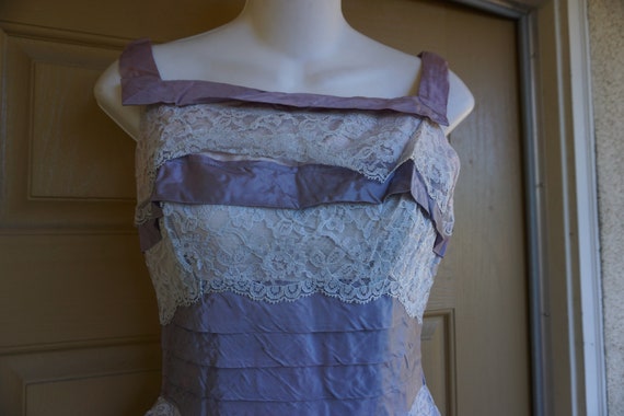 Vintage 1950s baby purple layered lace wiggle shi… - image 3