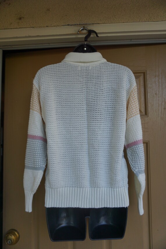 Vintage 90s pastel heavy knit sweater size 2 small - image 5