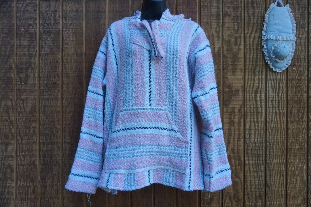 Vintage 80s 90s Mexican Surfer Baja Pullover Hoodie Striped Stripes vintage-80s-90s-mexican-surfer-baja-pullover-hoodie-striped-stripes
