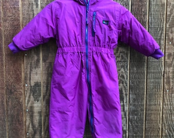 Ski suit size 2/3 XXS youth girls vintage pants jacket coat warm purple REI