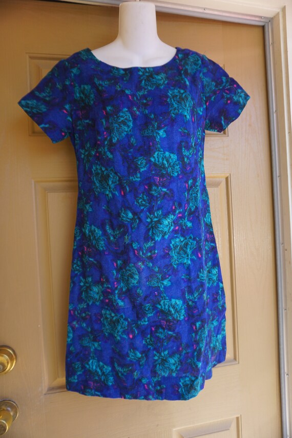 1950s simple floral dress wiggle shift dress mid … - image 4