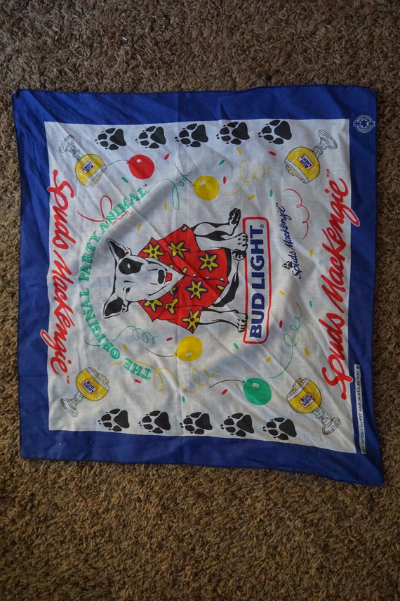 Spuds Mackenzie Bud Light bandana scarf vintage 80