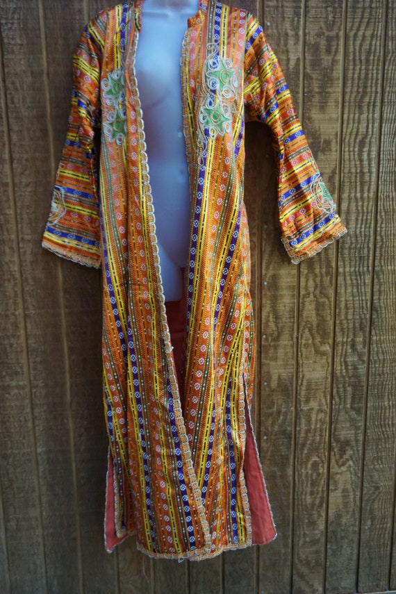 Long striped embroidered ethnic jacket - image 9