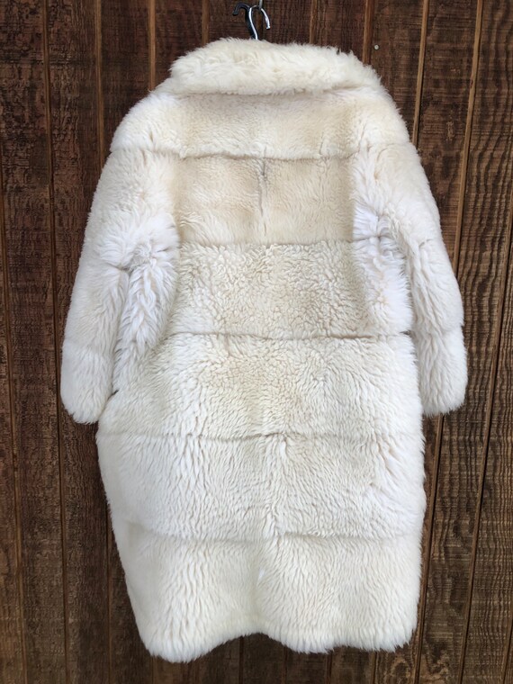 Vintage 60s shearling fur womens coat size medium… - image 6
