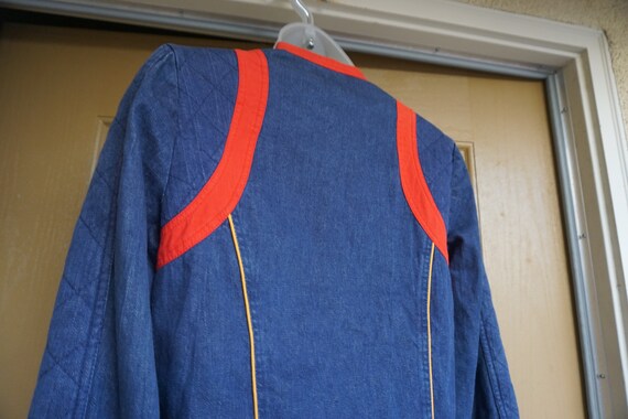 Vintage 80s MAXIMUM denim jean quilted jacket siz… - image 3
