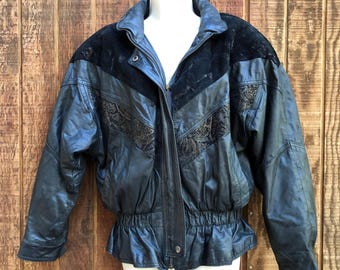 Jay Jacobs Size 8 Medium Black Leather Jacket Short - Etsy Jay Jacobs Size 8 Medium Black Leather Jacket Short - Etsy