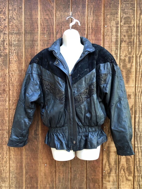 Jay Jacobs Size 8 Medium Black Leather Jacket Short - Etsy