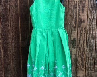 DIRNDL Dress Size 46 German Octoberfest Solid Green Embroidered Tank - Etsy