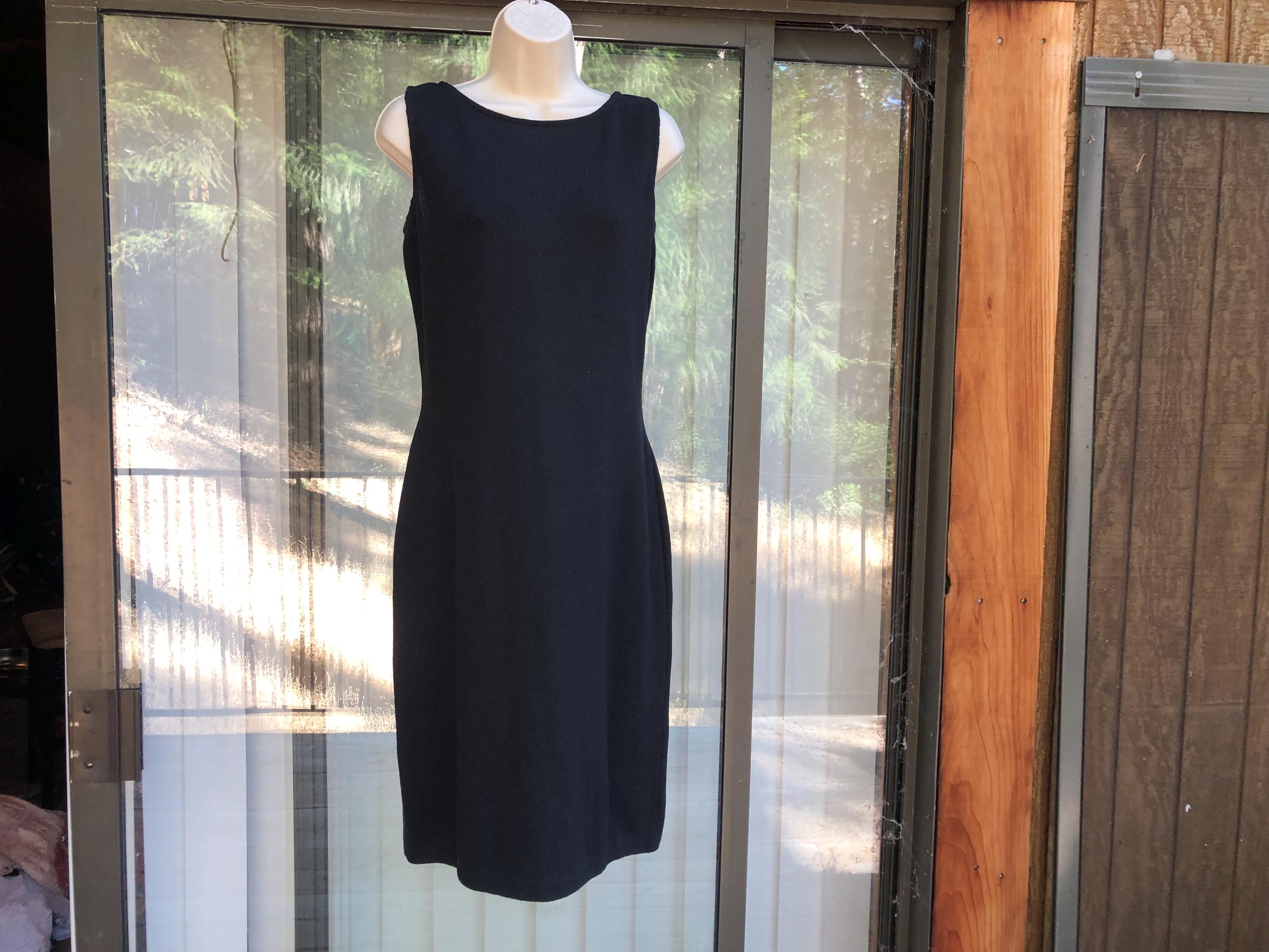 St John Black Sleeveless Knit Dresses - Etsy St John Black Sleeveless Knit Dresses - Etsy