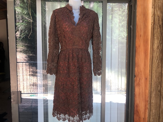 Carrie Couture heavy Vintage 1950s Large brown la… - image 1