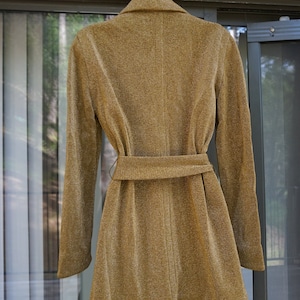 RUDI GERNREICH Designer Gold metallic shimmer Dress with matching jacket 70s 1970s size 12 image 9