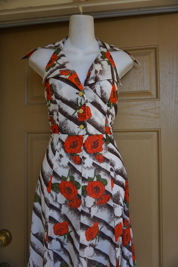 Vintage 1970s floral maxi dress 70s medium - image 4