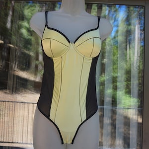 Feredericks of Hollywood thong teddy club small sheer sexy bodysuit body suit
