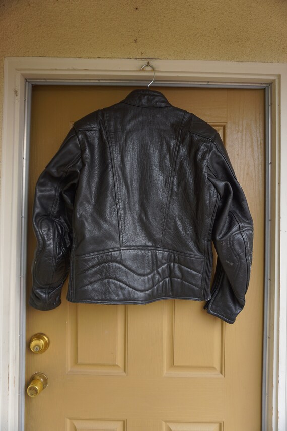 Vintage Black Leather Motorcycle // Biker Jacket … - image 5