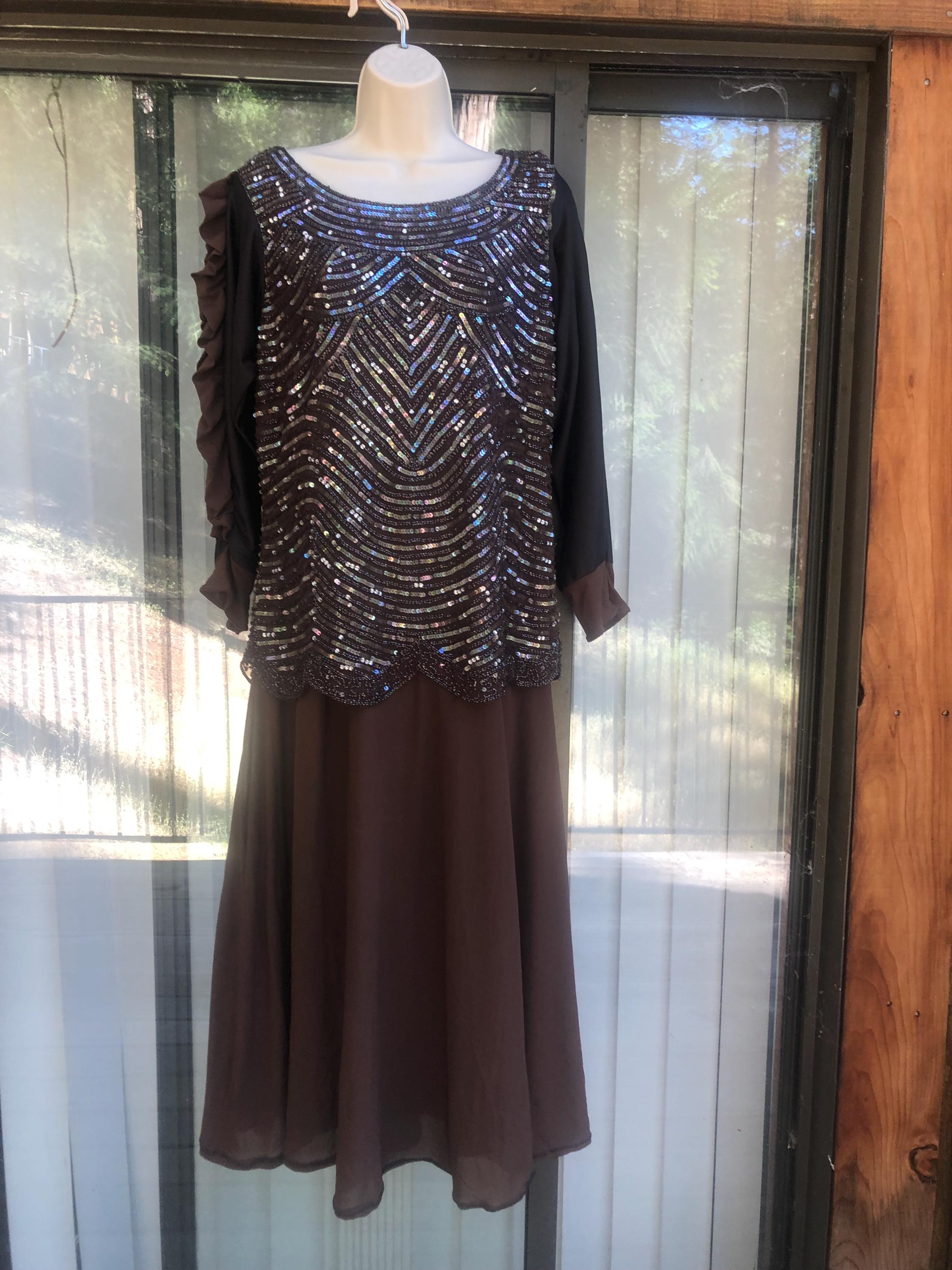 Size 16 Pisarro Nights Beaded Dress Formal Event Cocktail Party Maxi XL Brown - Etsy Israel Size 16 Pisarro Nights Beaded Dress Formal Event Cocktail Party Maxi XL Brown - Etsy Israel