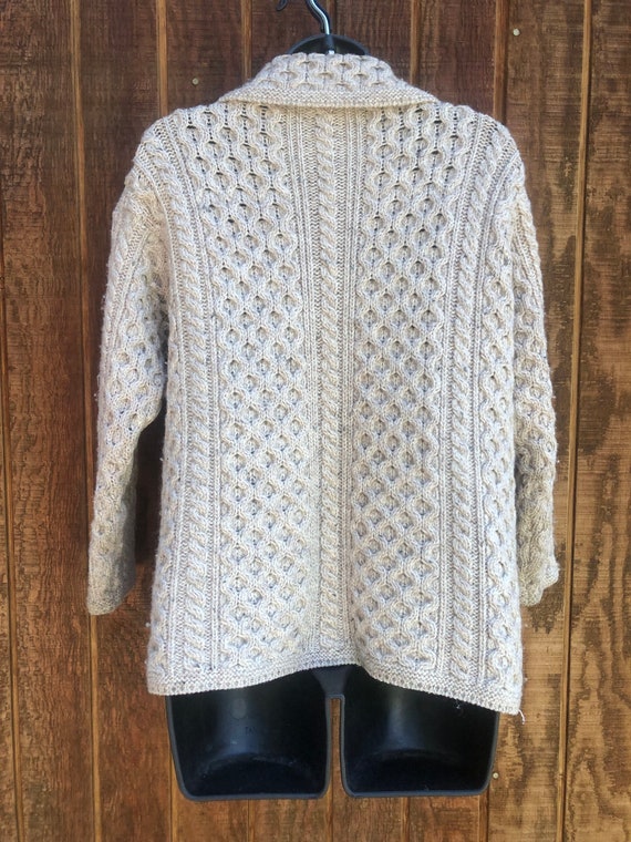 Plain wool heavy kinit sweater beige size medium … - image 7