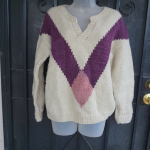 Heavy knit sweater wool warm handknitted hand knit