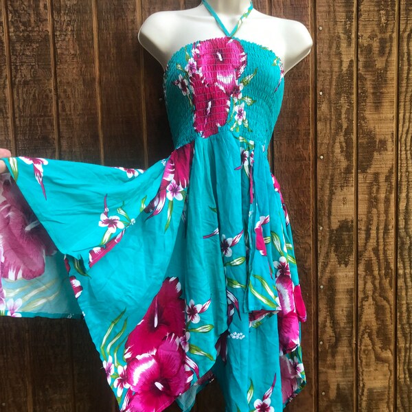 Women's Tropical Halter Neck Backless Summer Dress main image 1