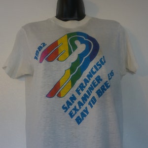 1982 San Francisco Examiner Bay to Breakers single stitch Tshirt T shirt  thin material