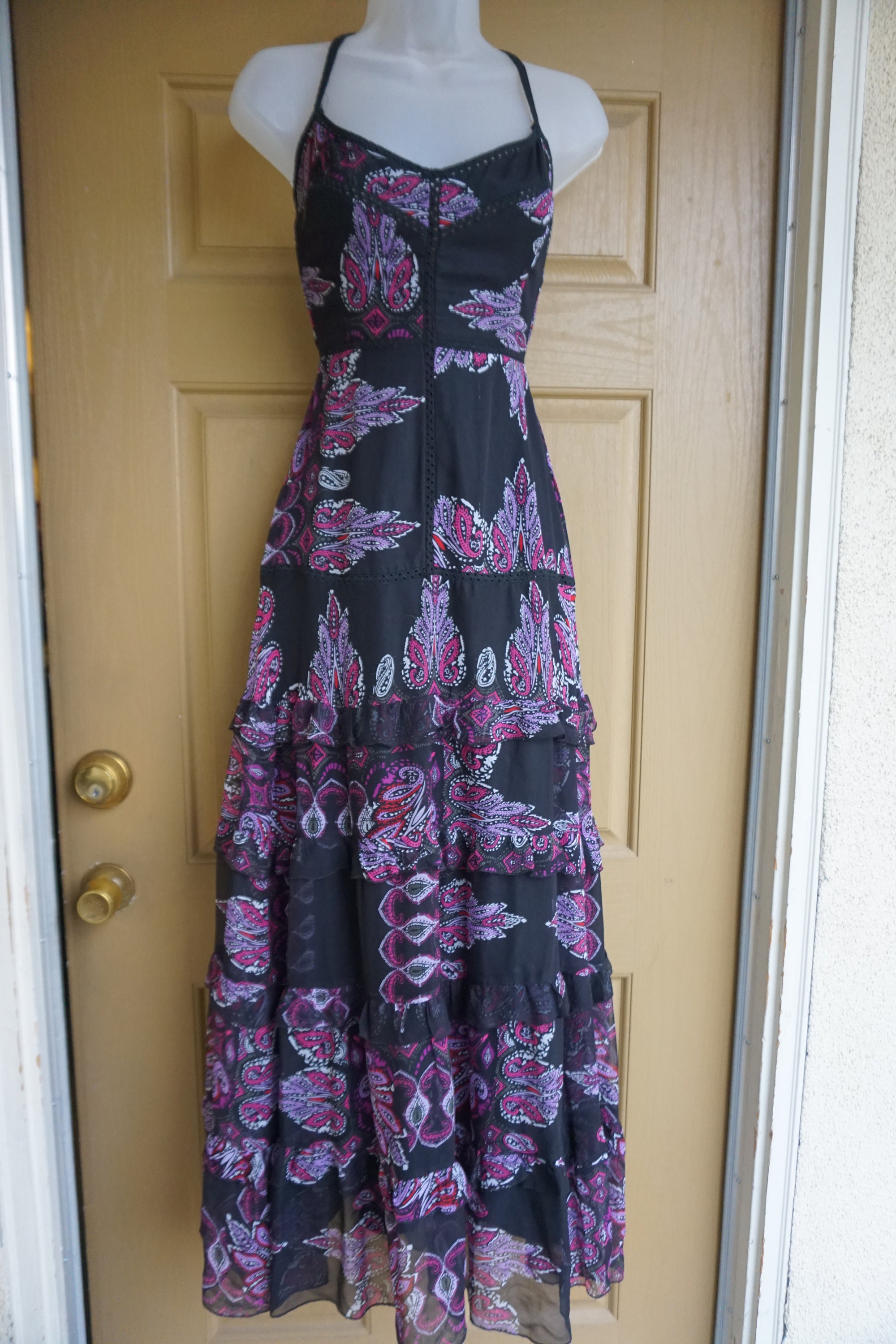 bebe purple and black dress Women's bebe Purple Strapless Black Lace Sateen Fitted Casual Formal Dress 2
