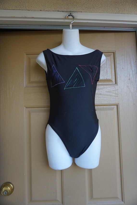 Vintage 1980s leotard bodysuit size MEDIUM 80s 90s 19… - Gem