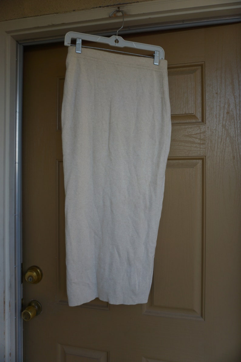 ESCADA knit skirt warm winter light beige 90s 1990s designer medium