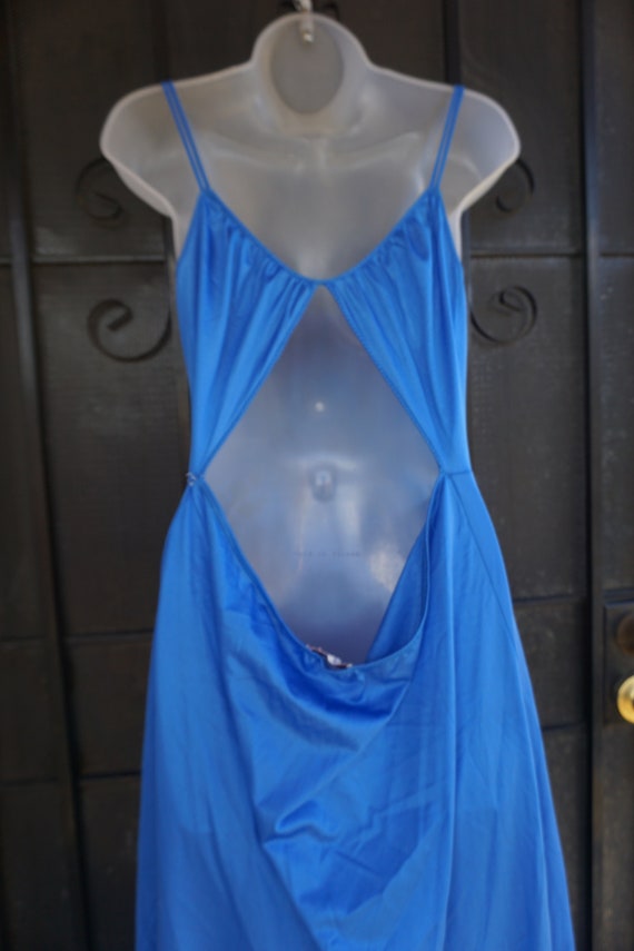 Diane Von Furstenburg Vintage blue long nightgown… - image 10