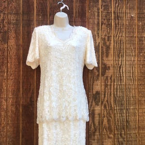 Scala Beaded White Dress - Etsy