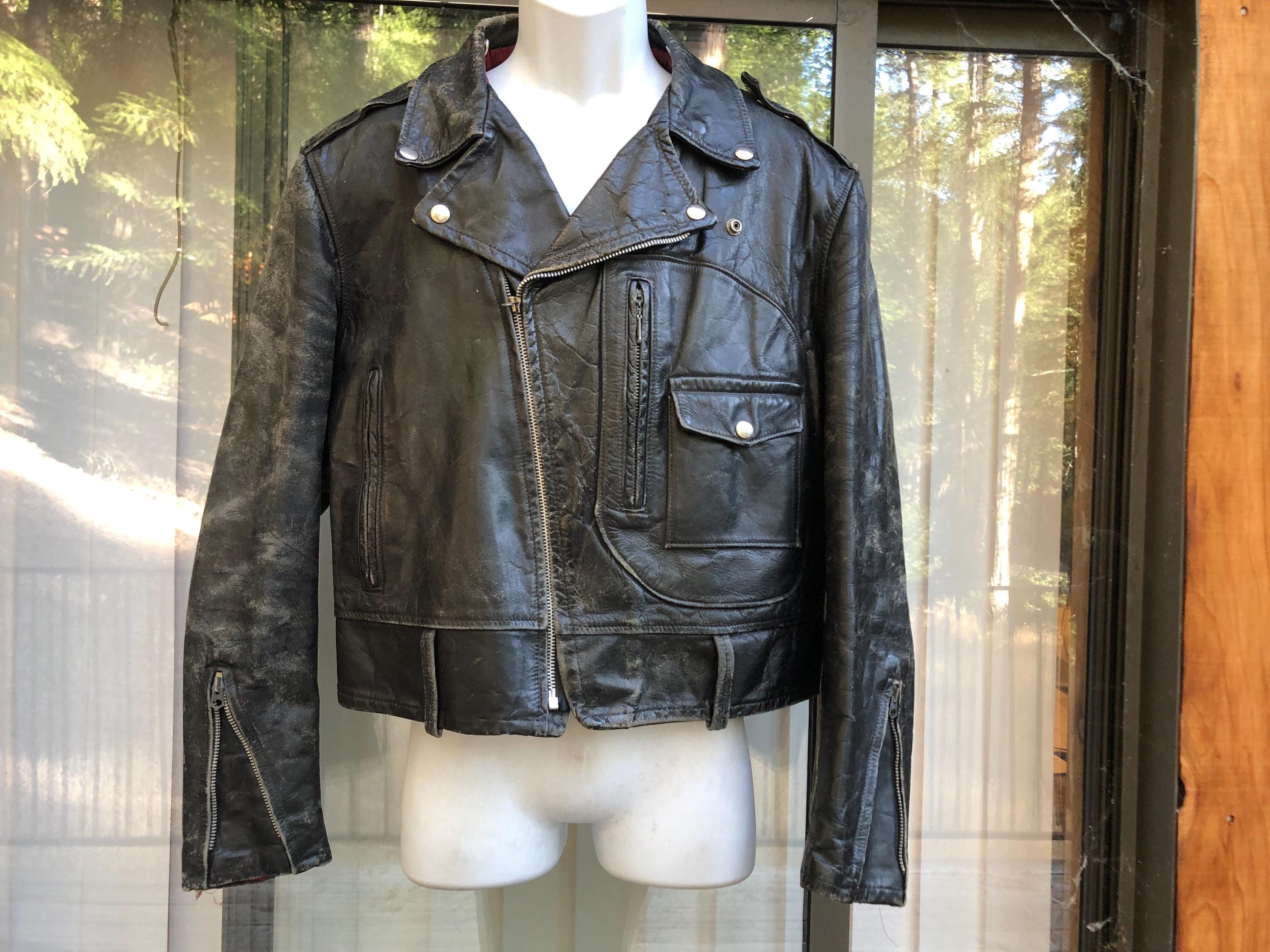 1950s Leather Jacket - Etsy