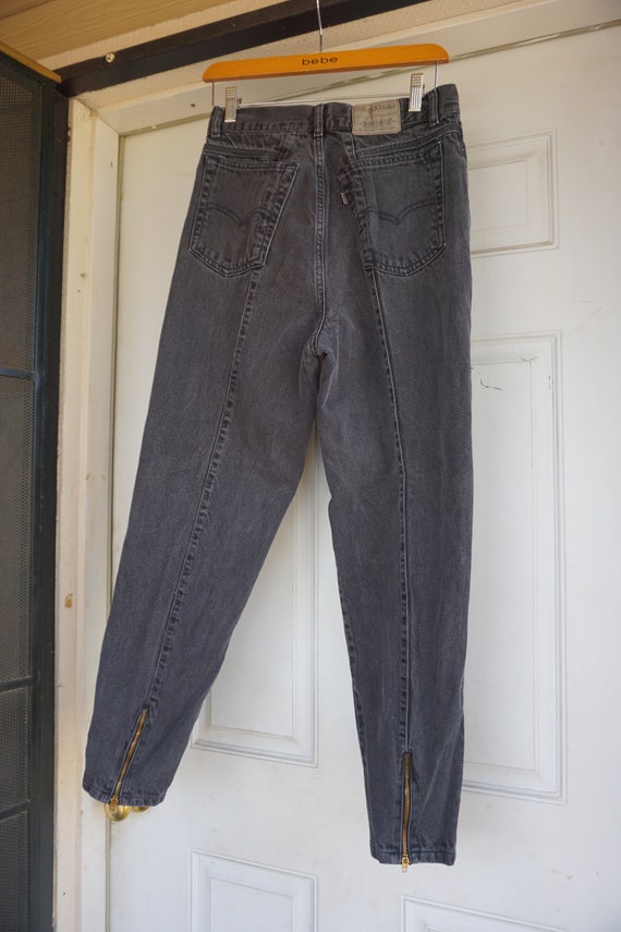 RARE zippered ankle Levis ultra high waisted gray… - image 7