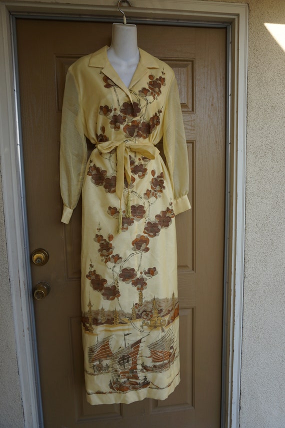 Alfred Shaheen size 14 Large maxi dress 70s 1970s… - image 5