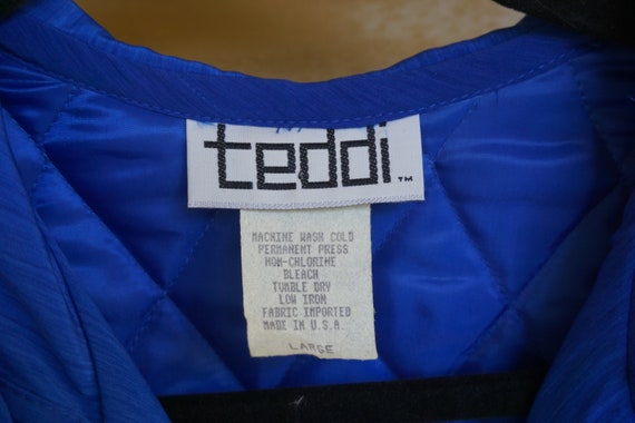 Teddi size Large blue jacket with hood 80s 90s 19… - image 3