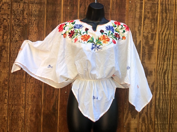 Peasant Hippie Boho Mexican Oaxacan Embroidered F… - image 1