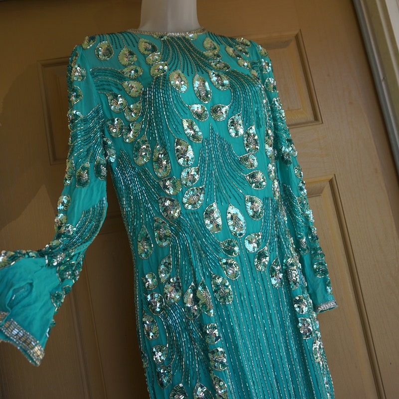 LALITA BEADWORK TIERED DRESS