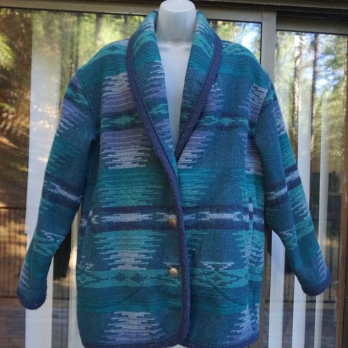 Woolrich, wool size L Large shops green southwestern print