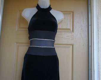 Scott McClintock dress with rhinestone and mesh detail size 4 small Made in USA