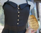 Gunne sax prairie dress all black sleeveless 70s 1970s