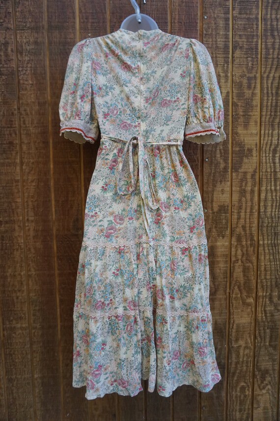 Vtg 1980s short sleeve dress size medium floral p… - image 9