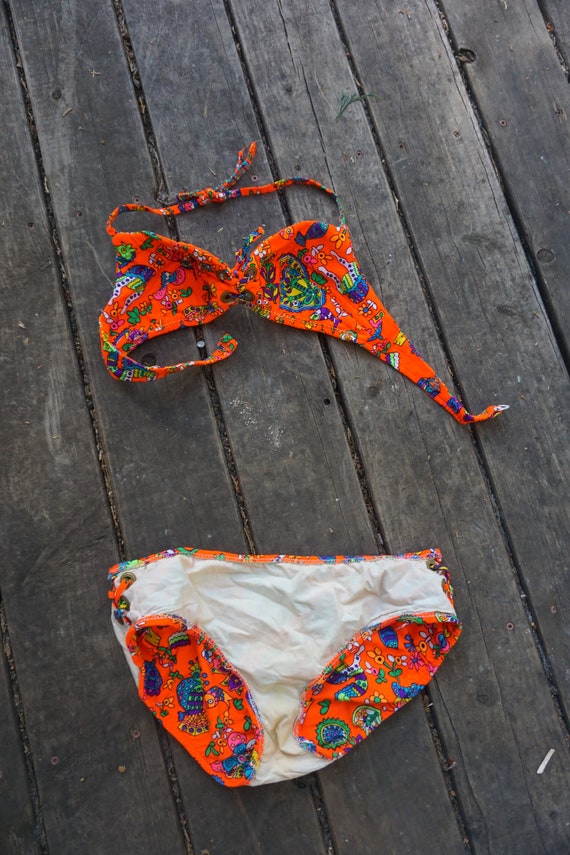 1960s or 70s two piece bathing suit bikini swim w… - image 8