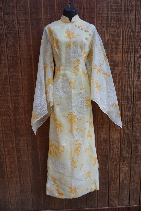 Alfred Shaheen large size 14 floral maxi dress 60… - image 3